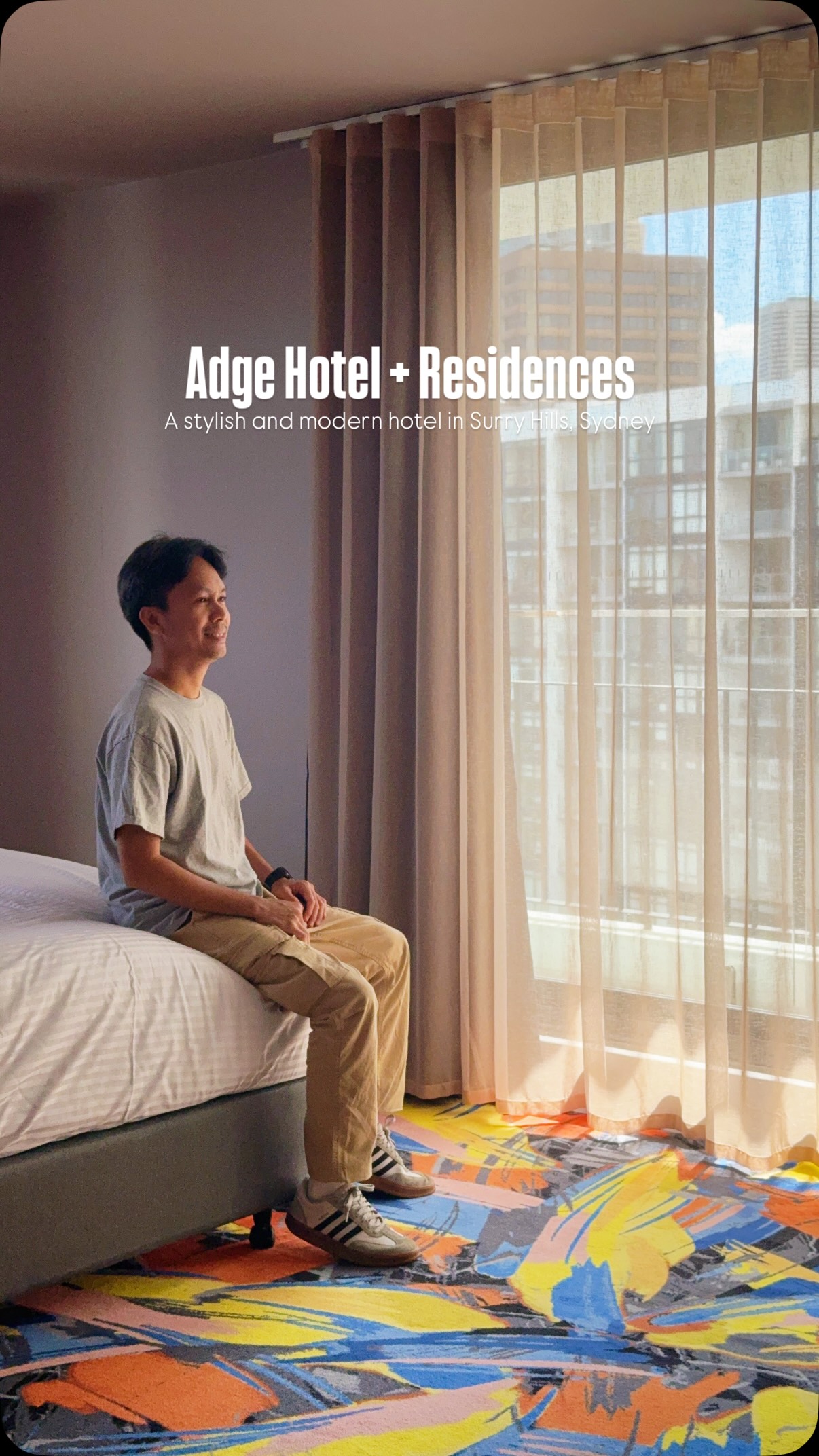 Stay at one of the most modern and stylish hotels in Surry Hills, Sydney.

Here are some of the reasons why @adgehotelandresidences is one of my favorite stays in Sydney:
1. Warm and friendly staff
2. Stylish and comfortable rooms
3. Vibrant and colorful atmosphere
4. Quiet yet conveniently located
5. Great views and beautiful spaces for photos

#adgehotel #sydneystay #surryhills #travelwithmarx