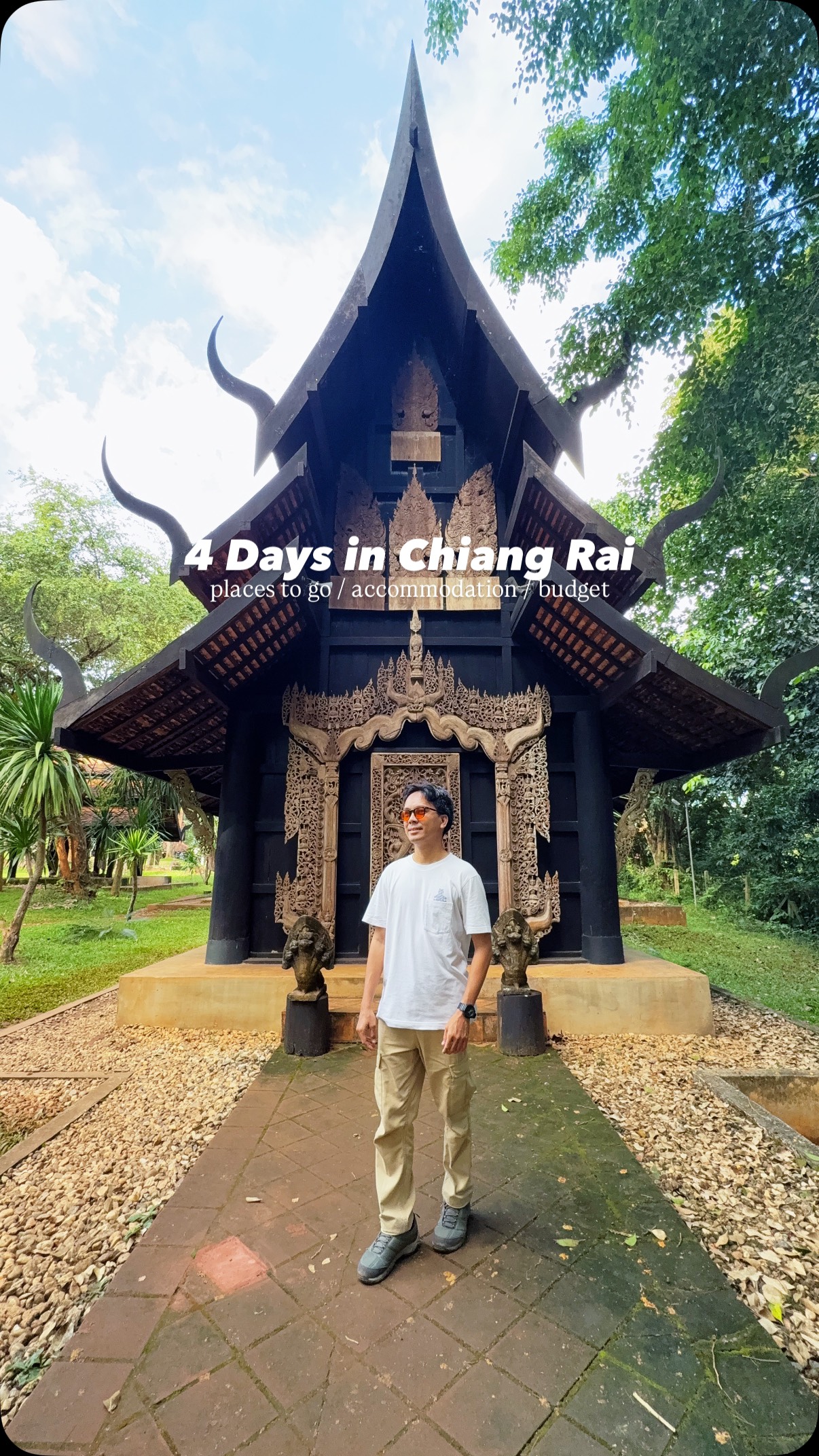 Here’s how I spent my 4 days in Chiang Rai. Sharing a quick guide on where to go, where to stay, and how much to budget. Save this for your next trip!

Places to visit:
📍Rong Suea Ten Temple
📍Wat Rong Khun
📍Wat Chiang Yuen
📍Baan Dam Museum
📍Karen Ethnic Long Neck Village
📍Golden Triangle
📍Chiang Rai Night Bazaar
📍Chiang Rai Walking Street
📍Sunday Night Market

Accommodations:
🛏️ Connect Hostel 
🛏️ Nai Ya Hotel

Travel Expenses:
Flight and transportation
◽️Bus from Chiang Mai to Chiang Rai - ₱337
◽️ Flight from Chiang Rai to Bangkok - ₱1,020
◽️ Grab and Bolt Bike - 485 baht (₱884)
◽️ Public mini bus - 50 baht (₱92)
◽️ Grab car from bus terminal to hotel - 70 baht (₱128)
◽️ Grab car from hotel to airport - 205 baht (₱374)
TOTAL: ₱2,835

Accommodation
◽️ Connect Hostel (1 night) - ₱564
◽️ Nai Ya Hotel (2 nights) - ₱6,600
TOTAL: ₱7,164

Tours and activities
◽️ Entry fee to Wat Rong Khun - 100 baht (₱183)
◽️ Entry fee to Baan Dam Museum - 80 baht (₱146)
◽️ Entry fee to Karen Ethnic Long Neck Village - 300 baht (₱547)
◽️ Car rental (half-day) - 2,000 baht / 400 baht per person (₱729)
TOTAL: ₱1,605

Others
◽️ Food and drinks for 4 days - 800 baht (₱1,457)
◽️ Shopping - 150 baht (₱274)
◽️ Laundry - 140 baht (₱255)
◽️ eSim - ₱130
TOTAL: ₱2,116

Summary of Travel Expenses
☑️ Flight (one-way) - ₱1,020
☑️ Other transportation - ₱1,815
☑️ Tours and activities - ₱1,605
☑️ Accommodation - ₱7,174
☑️ Food - ₱1,457
☑️ Other expenses - ₱659
GRAND TOTAL: ₱13,730

Save on hotels, tours, and activities in Chiang Rai when you use my promo codes on these travel apps:
👉🏼 Klook: MARXTERMINDKLOOK
👉🏼 Agoda: MARXAGODA / MARXACTIVITY
👉🏼 Get Your Guide: MARXTERMIND10

chiang rai itinerary | places to visit in chiang rai | chiang rai thailand

#marxtermindtravels